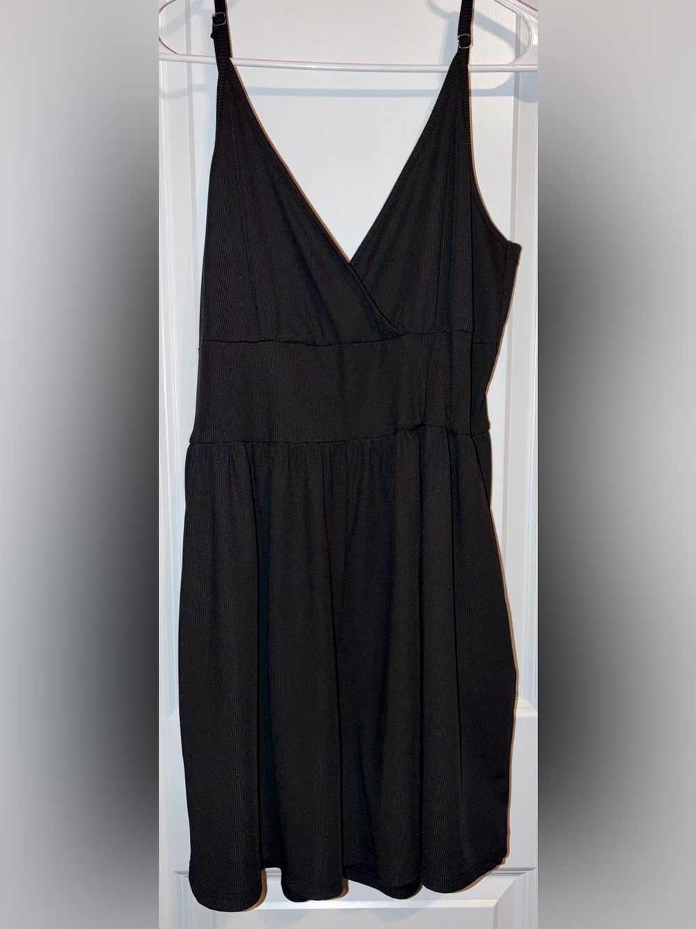 Black Sleeveless V-Neck A-Line Romper